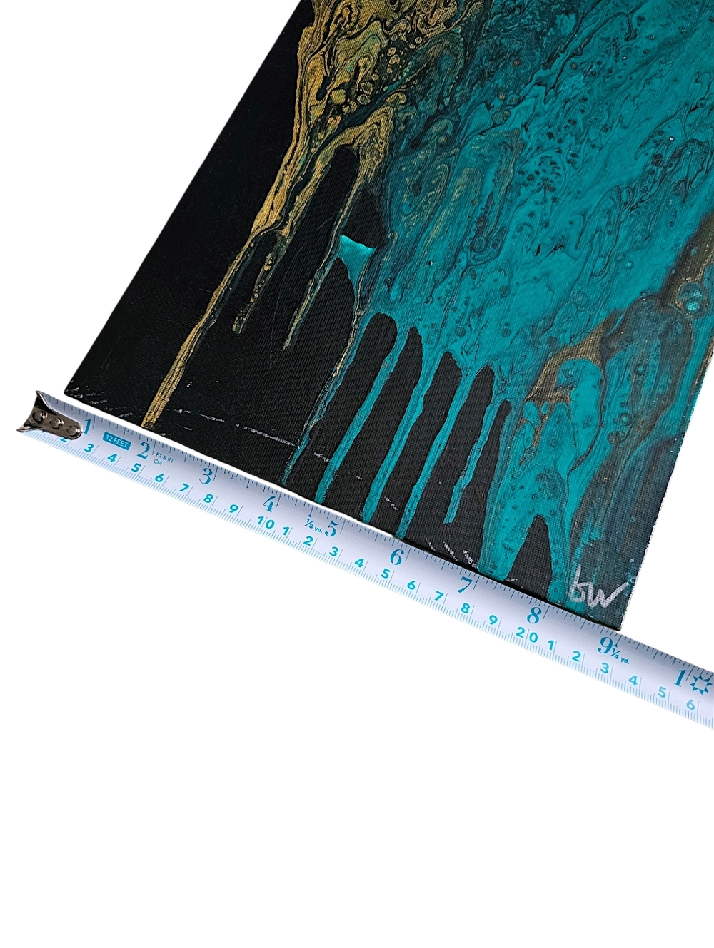 Abstract Drip Painting on Flat Canvas Panel - 9x12" - Picture 7 of 7